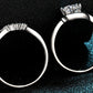 Women's Moissanite Rhodium-Plated Two-Piece Ring Set