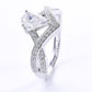 1 Carat Moissanite Teardrop 925 Sterling Silver Ring