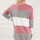 Comfy Connections Burnt Coral Striped Open Front Long Sleeve Cardigan