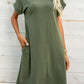 Full Size Scoop Neck Short Sleeve Pocket Mini Dress