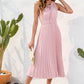 Swiss Dot Tie Neck Sleeveless Dress