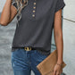Half Button Round Neck T-Shirt