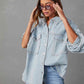 Full Size Dropped Shoulder Raw Hem Jacket