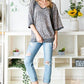 Heimish Full Size Leopard Contrast V-Neck Half Sleeve T-Shirt