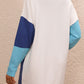 TrendSetEE Color Block Mock Neck Dropped Shoulder Sweater Dress