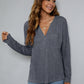Beauteous Dropped Shoulder High-Low Waffle-Knit Top