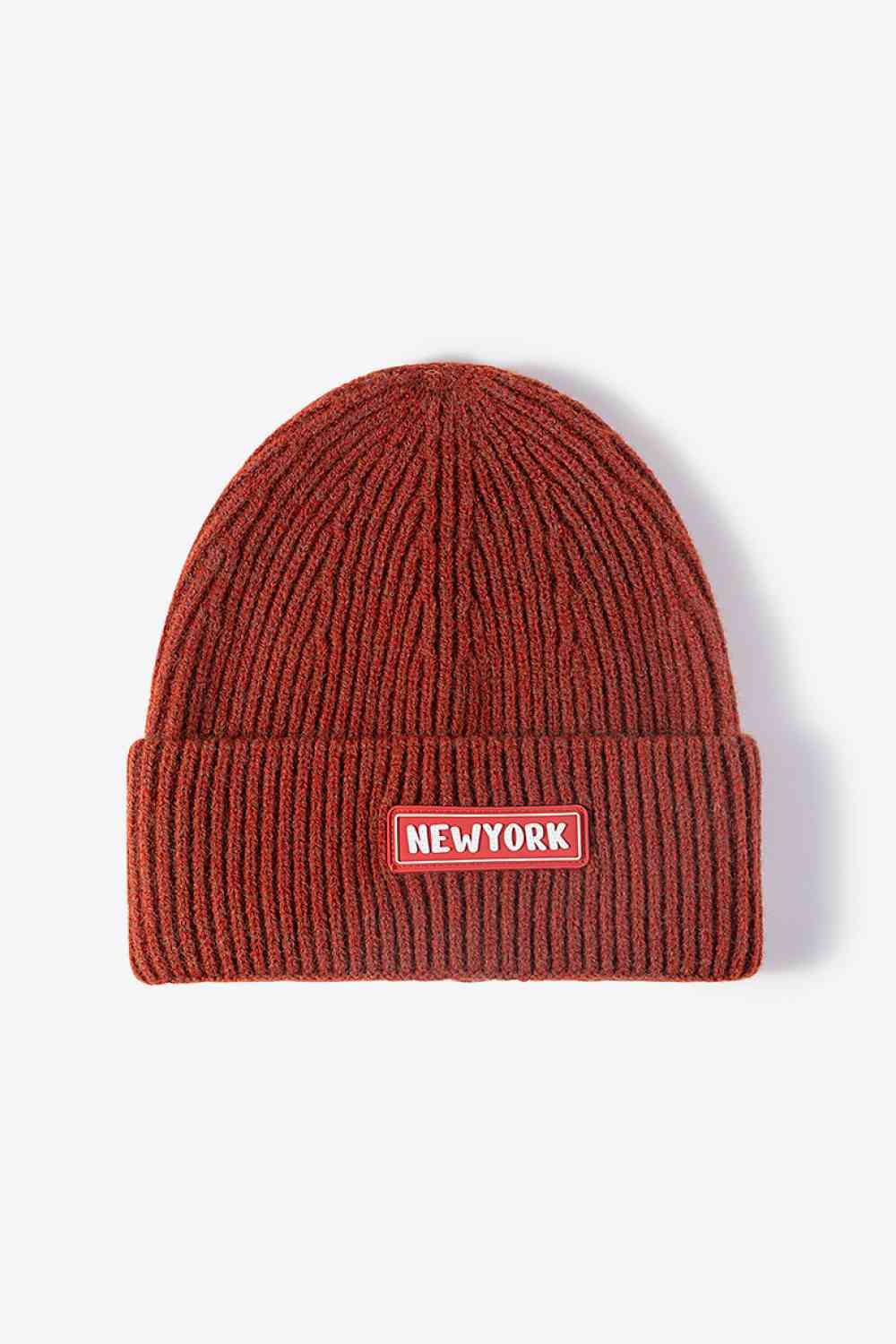 BeanieHatz NEW YORK Patch Rib-Knit Cuffed Beanie