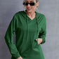 Drawstring Pocketed Dropped Shoulder Hoodie