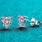 Women's 2 Carat Moissanite Heart-Shaped Stud Earrings
