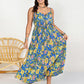 Emma Floral Drawstring Ruffle Hem Maxi Dress
