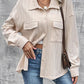 Pocketed Button Up Dropped Shoulder Jacket