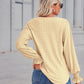 V-Neck Eyelet Flounce Sleeve Blouse