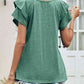 Layered Flutter Sleeve V-Neck Top