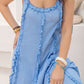 Frill Scoop Neck Maxi Cami Dress