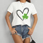 Heart Lucky Clover Short Sleeve T-Shirt