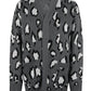 Leopard Open Front Dropped Shoulder Cardigan