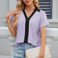 Eyelet Johnny Collar Short Sleeve T-Shirt