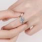 Women's Moissanite Rhodium-Plated Two-Piece Ring Set