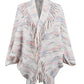 One Size Fringe Detail Printed Poncho