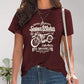 Motorcycle Graphic Round Neck T-Shirt