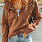 Half-Zip Thumbhole Sleeve Hoodie