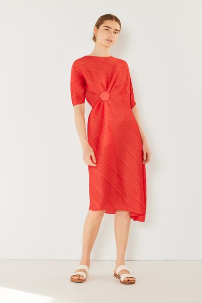 Marina West Swim Pleated Dolman Sleeve Dress *