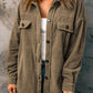 Button Up Collared Neck Long Sleeve Jacket