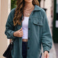 Button Up Collared Neck Long Sleeve Jacket