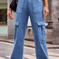 FIT RAGGED DENIM Buttoned High Waist Loose Fit Jeans