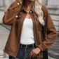 Textured Zip Up Collared Neck Jacket