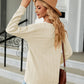 Full Size Decorative Button V-Neck Long Sleeve T-Shirt