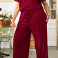 Women's Plus Size Drawstring Waist Short Sleeve Jumpsuit
