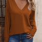 Full Size V-Neck Long Sleeve Top