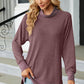 Slit Mock Neck Long Sleeve T-Shirt