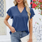 V-Neck Flutter Sleeve T-Shirt