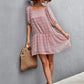 Women's Swiss Dot Square Neck Half Balloon Sleeve Dress
