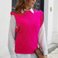 Round Neck Ruffled Sweater Vest