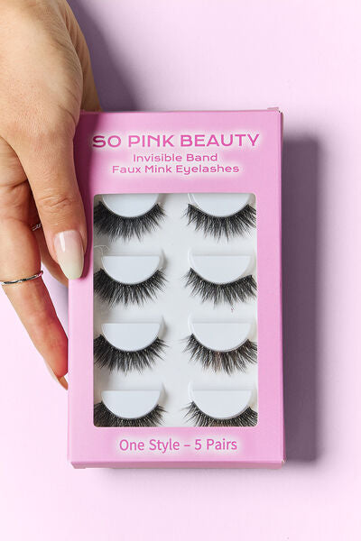 SO PINK BEAUTY Faux Mink Eyelashes 5 Pairs