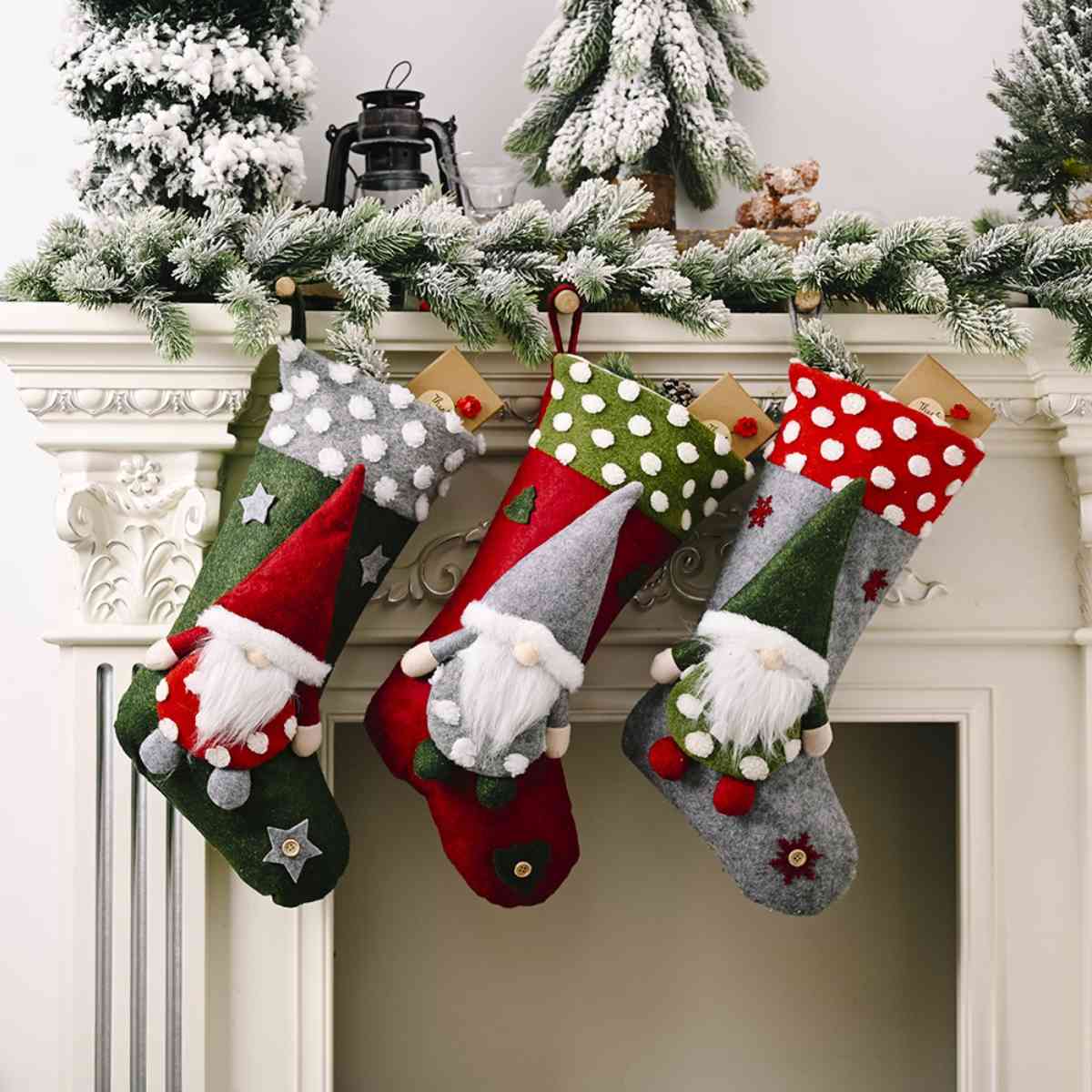 Gnome Christmas Stocking Hanging Widget in Assorted Styles 19.7"H x 9.8"W