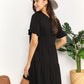 Full Size Double Take V-Neck Flounce Sleeve Tiered Dress