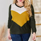 Hailey & Co Full Size Colorblock V-Neck Blouse