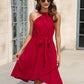 Tied Round Neck Sleeveless Dress