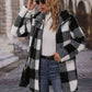 NotSoBasic Plaid Collared Neck Black Coat with Pockets