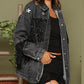 Fringe Detail Long Sleeve Denim Jacket