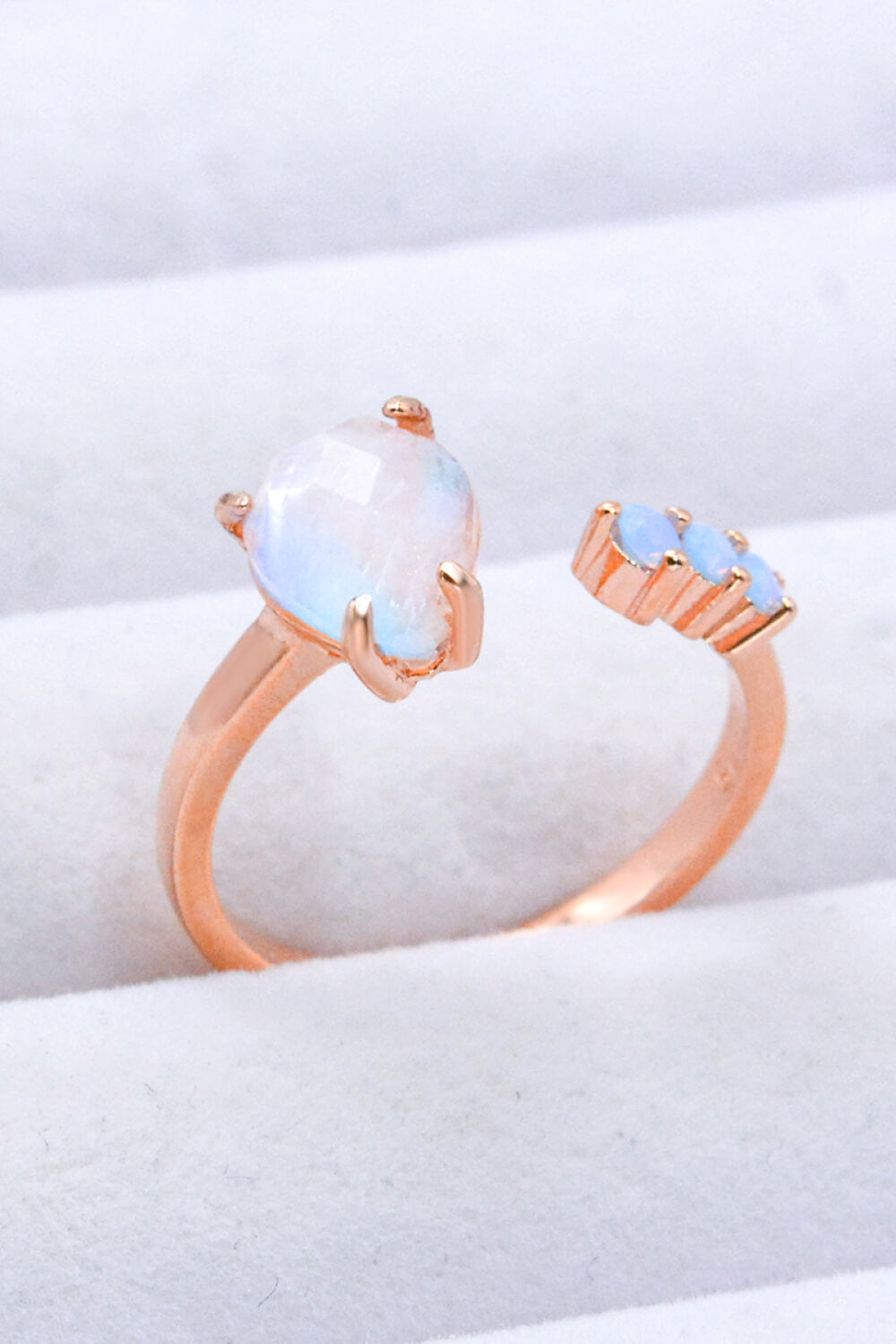 Women's 18K Rose Gold-Plated Moonstone Open Ring