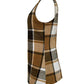 Plaid Open Front Collared Neck Vest