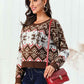 Women's Christmas Snowflake Pattern Round Neck Sweater