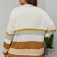 Plus Size Color Block Long Sleeve Cardigan