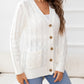 SavannahTree Button Down Cable-Knit Cardigan