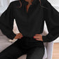 Mock Neck Button Front Shirt